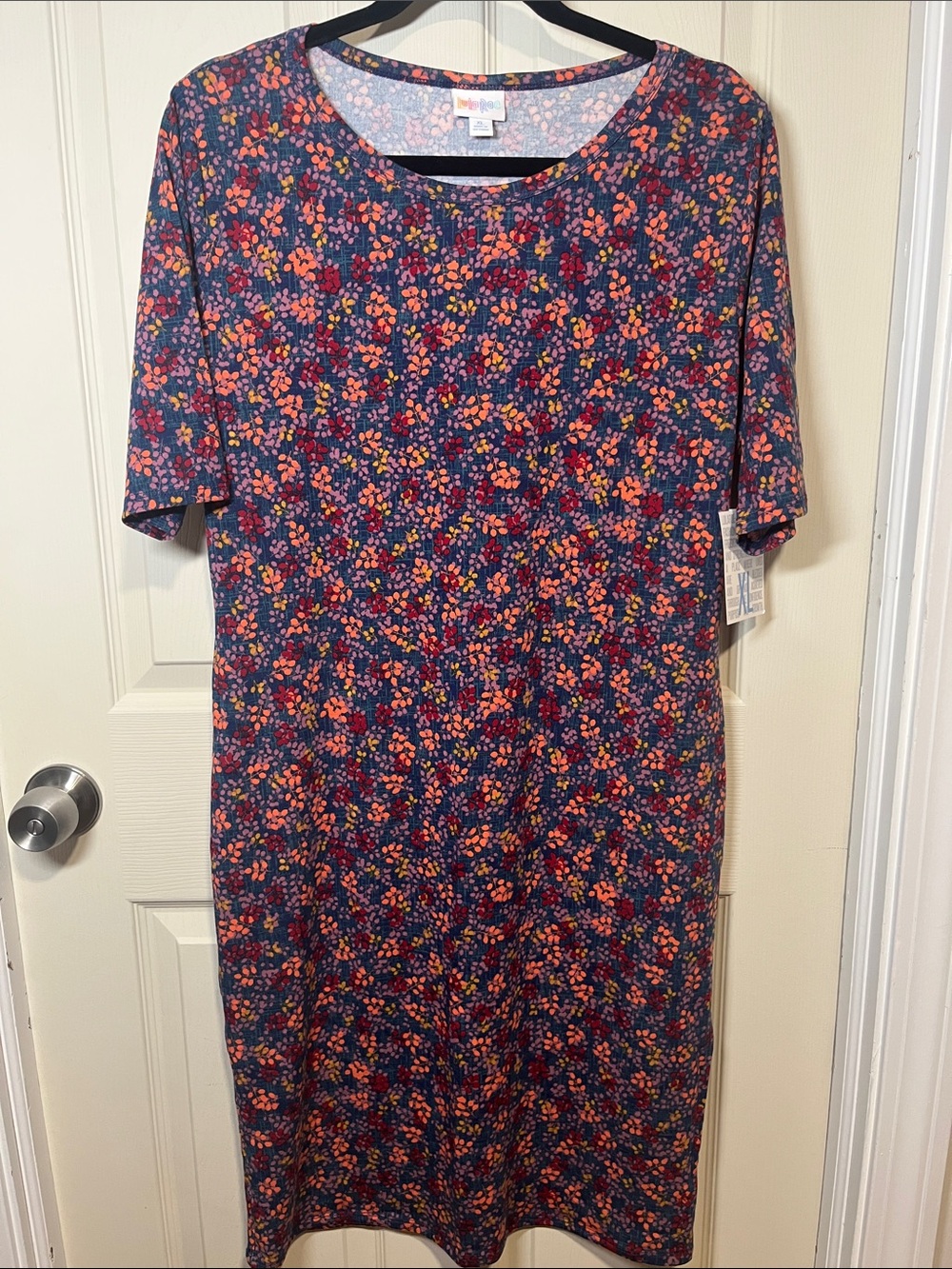 Floral Navy Short-Sleeve Women's Dress
